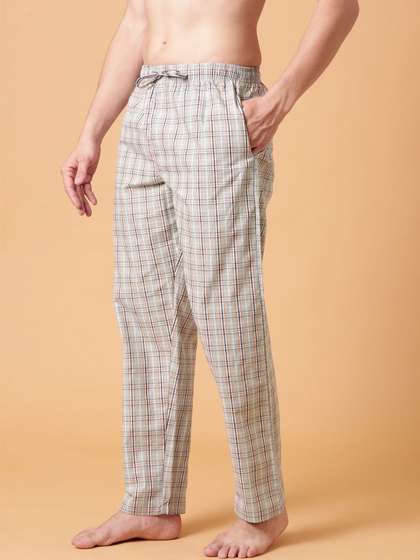 JOVEN Men Checked
                        Cotton Lounge Pant