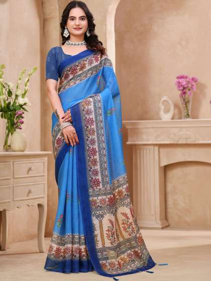 RITABEN HARESHBHAI
                        BHALIYA Linen Blend Saree