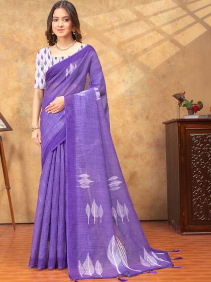 RITABEN HARESHBHAI
                        BHALIYA Linen Blend Saree