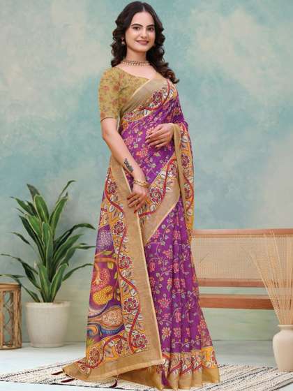 RITABEN HARESHBHAI
                          BHALIYA Linen Blend Saree