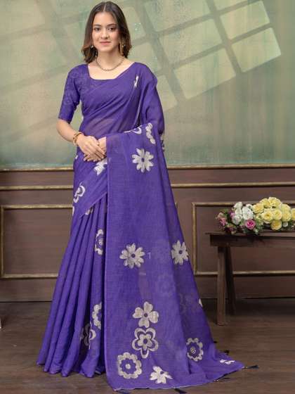 RITABEN HARESHBHAI
                        BHALIYA Linen Blend Saree