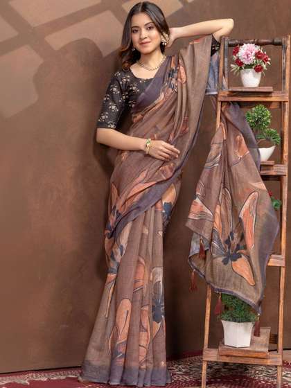 RITABEN HARESHBHAI
                        BHALIYA Linen Blend Saree