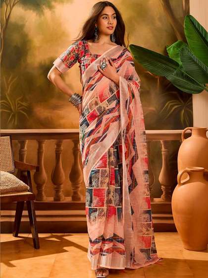 RITABEN HARESHBHAI
                        BHALIYA Linen Blend Saree