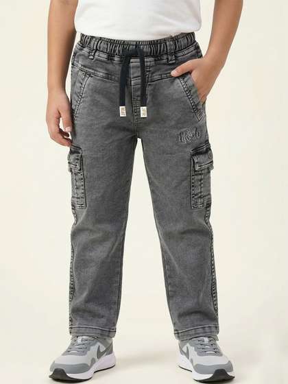 JFR Boys Straight Fit
                    Mid-Rise Low Distress Jeans