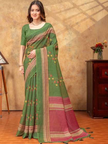 RITABEN HARESHBHAI
                          BHALIYA Linen Blend Saree