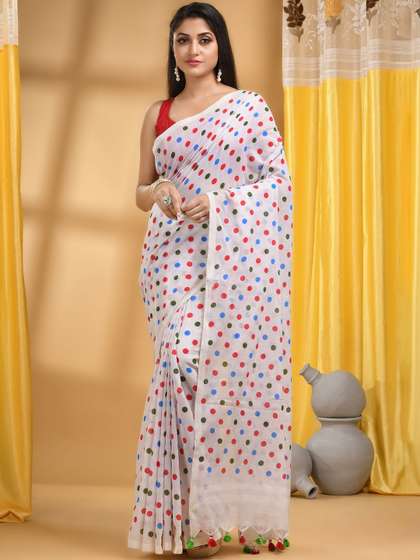 TANTLOOM Polka Dot
                        Fusion Saree