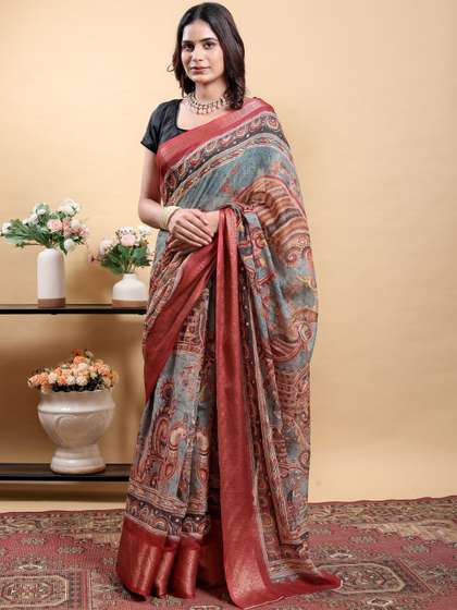 RITABEN HARESHBHAI
                          BHALIYA Linen Blend Saree