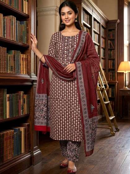 SALWAR STUDIO
                          Printed Pure Cotton Unstitched Dress Material