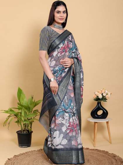 RITABEN HARESHBHAI
                        BHALIYA Linen Blend Saree