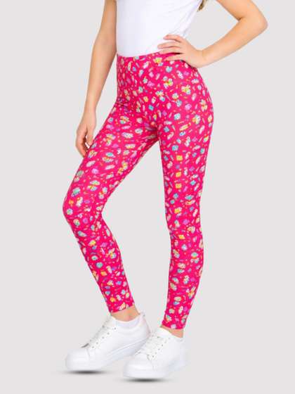 Bodycare Kids Girls Pink
                    Printed Cotton Ankle-Length Leggings