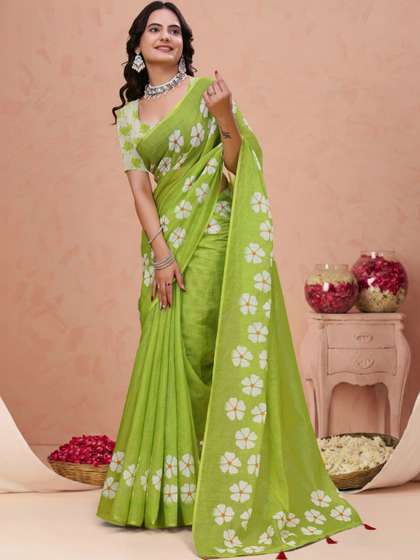RITABEN HARESHBHAI
                        BHALIYA Linen Blend Saree
