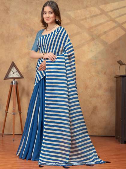 RUDRAKSH1991 Linen
                          Blend Saree