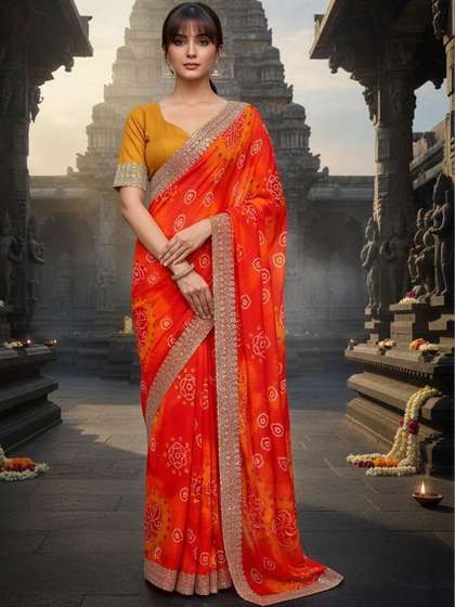 SZN Bandhani
                          Embroidered Pure Georgette Heavy Work Bandhani
                          Saree