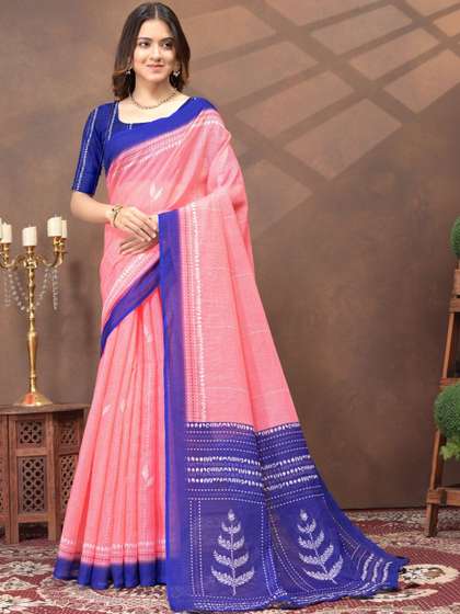 RUDRAKSH1991 Linen
                        Blend Saree