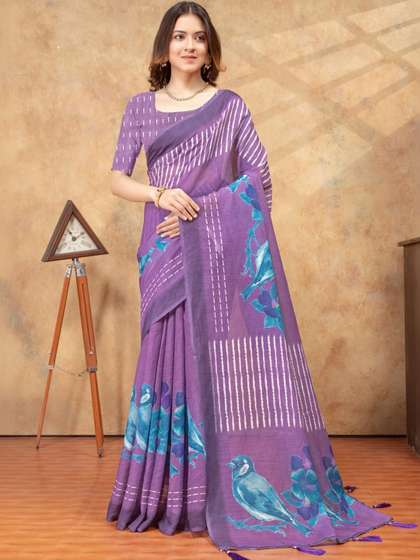 RITABEN HARESHBHAI
                        BHALIYA Linen Blend Saree