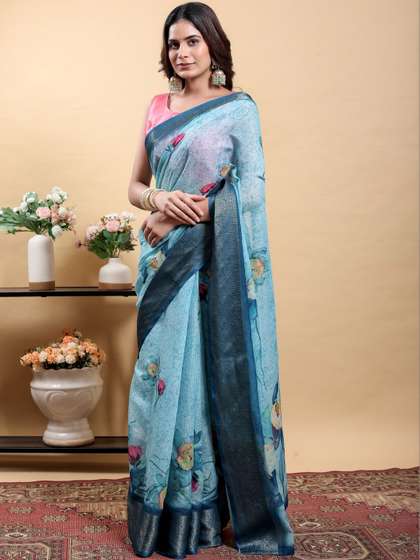 RITABEN HARESHBHAI
                          BHALIYA Linen Blend Saree
