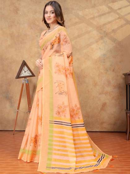 RITABEN HARESHBHAI
                        BHALIYA Linen Blend Saree