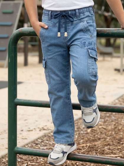 JFR Boys Straight Fit
                      Mid-Rise Low Distress Jeans