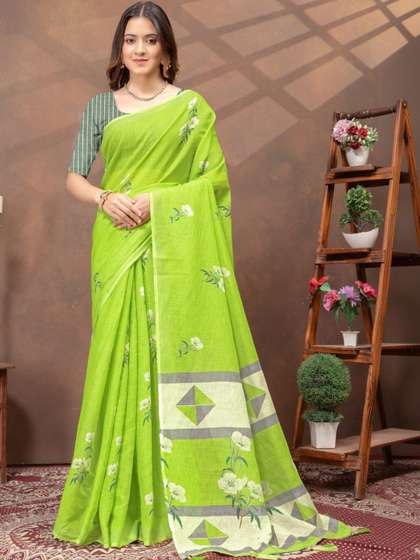 RITABEN HARESHBHAI
                        BHALIYA Linen Blend Saree