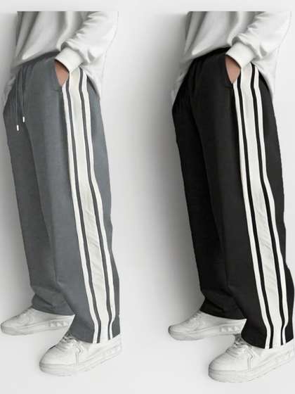 Riksaw Men Pack of 2
                        Relaxed Fit Striped Joggers