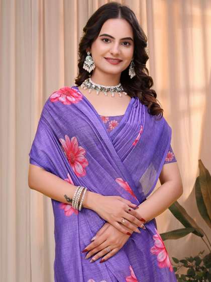 RUDRAKSH1991 Linen
                        Blend Saree