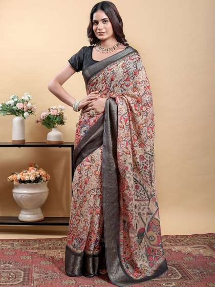 RITABEN HARESHBHAI
                        BHALIYA Linen Blend Saree