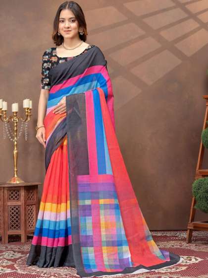 RITABEN HARESHBHAI
                        BHALIYA Linen Blend Saree