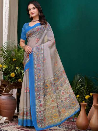 RITABEN HARESHBHAI
                          BHALIYA Linen Blend Saree