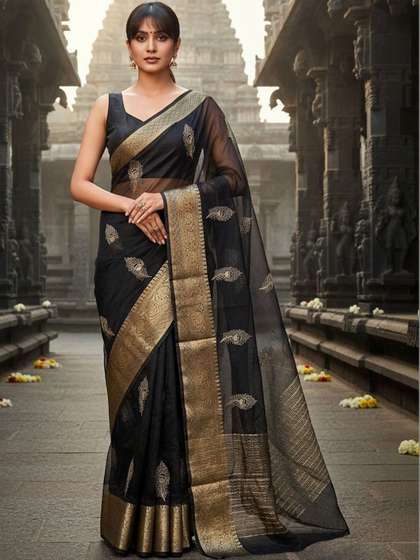 SZN Ethnic Motifs
                        Zari Organza Heavy Work Banarasi Saree