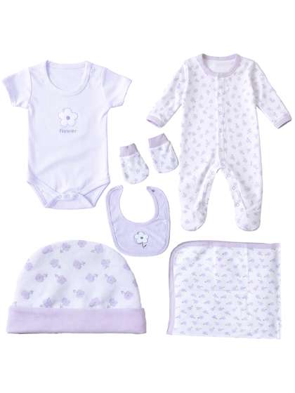 Teri Beri Infants Pack
                      Of 6 Pieces Pure Cotton Baby Apparel Gift Set