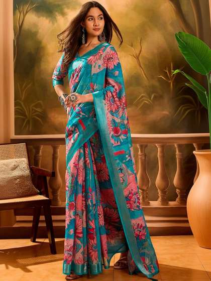 RITABEN HARESHBHAI
                        BHALIYA Linen Blend Saree