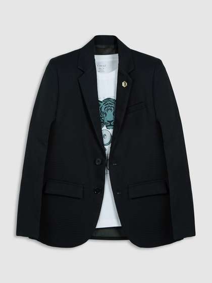 CAVIO Boys Notched
                      Lapel Collared Single-Breasted Blazer With
                      T-Shirt
