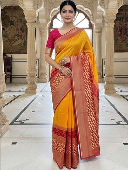 SZN Ethnic Motifs
                          Zari Art Silk Kanjeevaram Saree