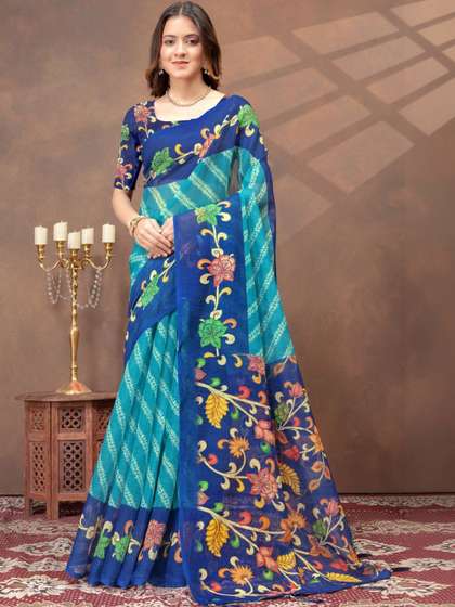 RITABEN HARESHBHAI
                          BHALIYA Linen Blend Saree