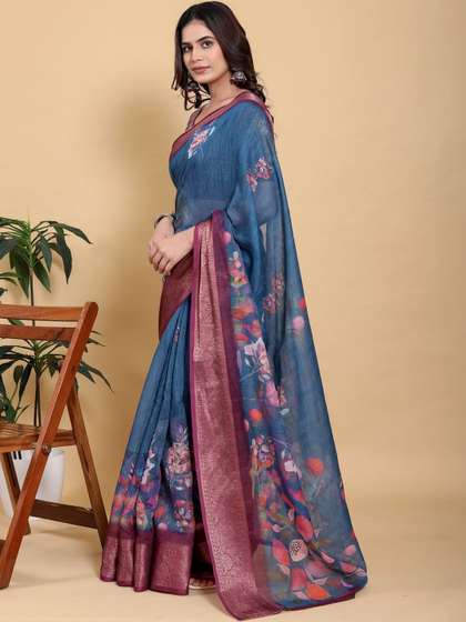 RITABEN HARESHBHAI
                        BHALIYA Linen Blend Saree