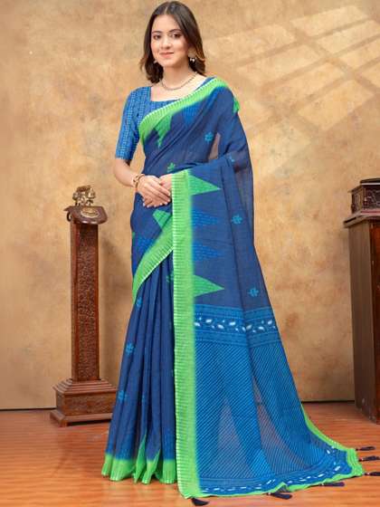 RITABEN HARESHBHAI
                        BHALIYA Linen Blend Saree