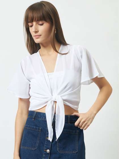 Trend Arrest Women
                        Crop Tie-Up Shrug