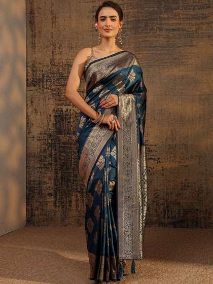 Libas Floral Zari
                        Silk Blend Saree