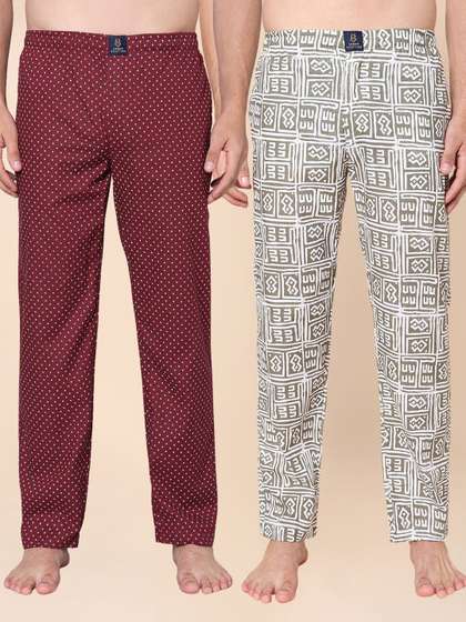 URBAN SCOTTISH Pack
                        of 2 Cotton Lounge Pants