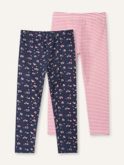 ariel Girls Pack of 2
                    Cotton Printed Ankle Length Leggings