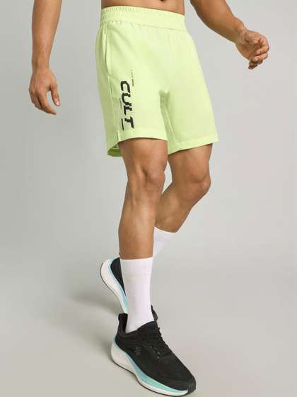 CULT Men's Lime
                        Motion Graphic Running Shorts