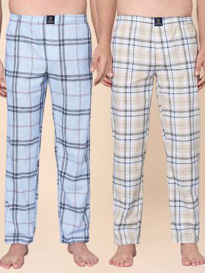 URBAN SCOTTISH Pack
                        of 2 Cotton Lounge Pants