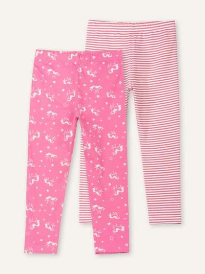 ariel Girls Pack of 2
                    Cotton Printed Leggings