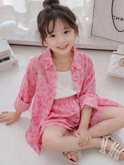 YK Girls Printed Shirt
                      with Shorts