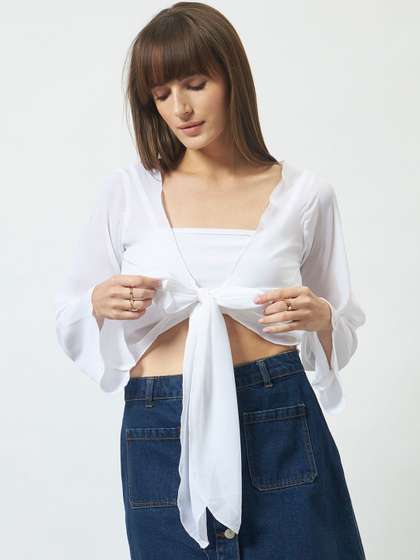 Trend Arrest Women
                        Crop Tie-Up Shrug