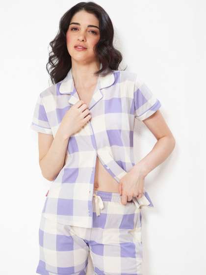 Lotik Women Checked
                        Night suit