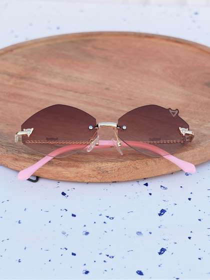DukieKooky Girls Brown
                    Lens & Gold-Toned Oval Sunglasses with