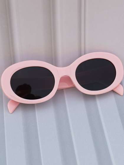 DukieKooky Girls Black
                    Lens & Pink Oval Sunglasses with