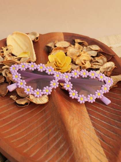 DukieKooky Girls Black
                      Lens & Purple Cateye Sunglasses with