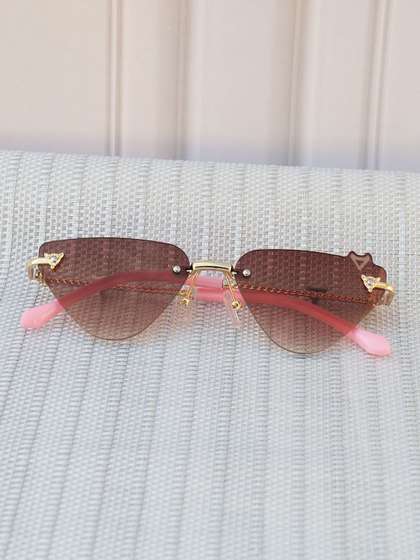 DukieKooky Girls Brown
                    Lens & Gold-Toned Cateye Sunglasses with